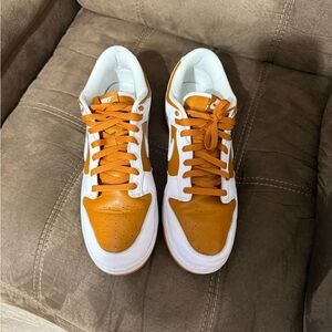 Nike Men's Orange and White Sneakers